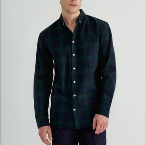 Frank & Oak Plaid Flannel Shirt in Green Gables